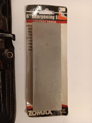Original Explorer Wilderness 440 Japanese survival knife with new 6" sharpening stone