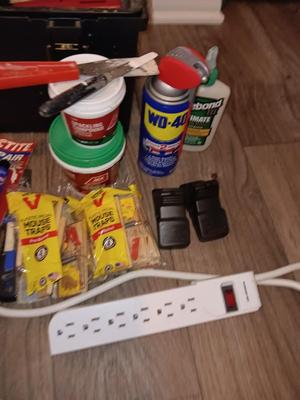 Master Mechanic box full of home hardware and House needs