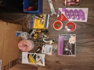 Master Mechanic box full of home hardware and House needs