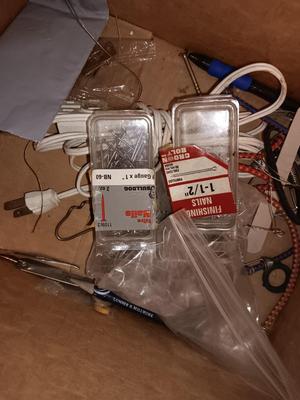Master Mechanic box full of home hardware and House needs