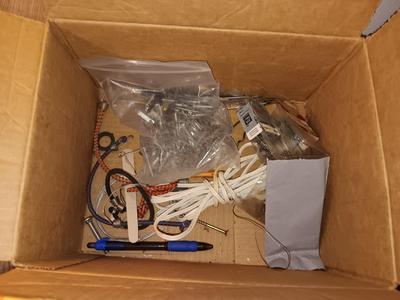 Master Mechanic box full of home hardware and House needs