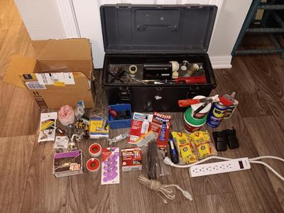 Master Mechanic box full of home hardware and House needs