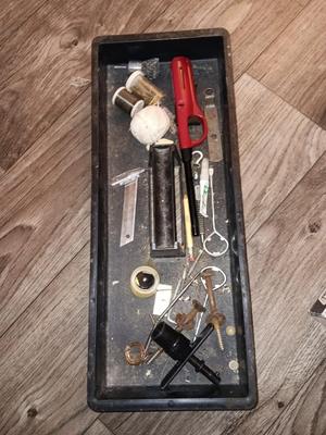 Master Mechanic box full of home hardware and House needs