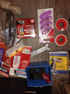 Master Mechanic box full of home hardware and House needs