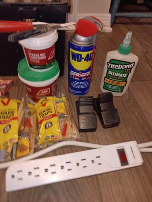 Master Mechanic box full of home hardware and House needs