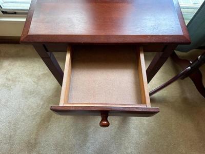 COAT RACK, 2 TIER SIDE TABLE AND 2 PICTURES