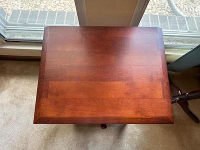 COAT RACK, 2 TIER SIDE TABLE AND 2 PICTURES