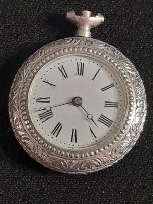Antique Silver colored pocket watch for parts or repair