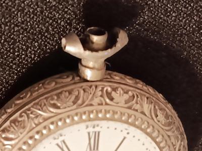 Antique Silver colored pocket watch for parts or repair
