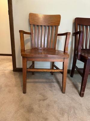 2 SOLID WOOD DESK CHAIRS