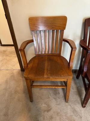 2 SOLID WOOD DESK CHAIRS