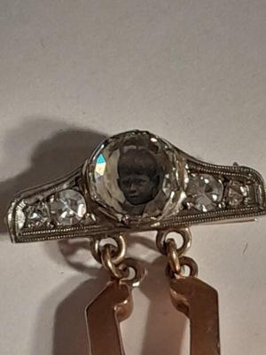 Antique RELIDE Non-Magnetic Lapel Watch with gemstones BLING RETRO beauty rubies & Diamonds