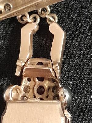 Antique RELIDE Non-Magnetic Lapel Watch with gemstones BLING RETRO beauty rubies & Diamonds