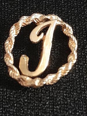 14k Gold Letter "J" tie tack