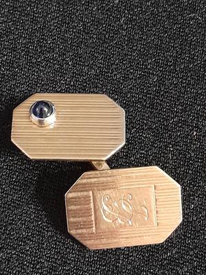 Vintage 14k Gold Art Deco cuff links Initials "JB"