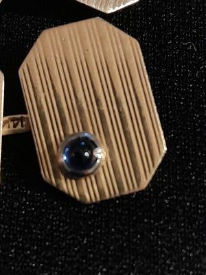 Vintage 14k Gold Art Deco cuff links Initials "JB"