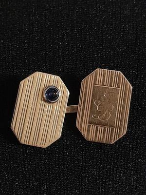 Vintage 14k Gold Art Deco cuff links Initials "JB"