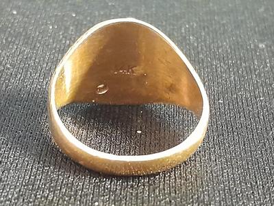 14k signet ring with diamond "JD" Initials