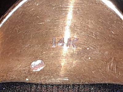 14k signet ring with diamond "JD" Initials