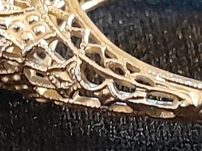 RARE 18K White Gold Filigree Art Deco Pearl Ring 1920s