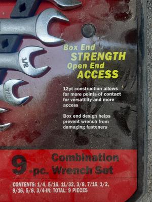9-piece Craftsman combination wrench set -