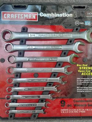 9-piece Craftsman combination wrench set -