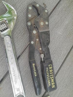 Grouping of hand tools - Craftsman professional auto lock plyers - Dewalt - and more