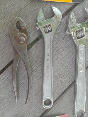 Grouping of hand tools - Craftsman professional auto lock plyers - Dewalt - and more