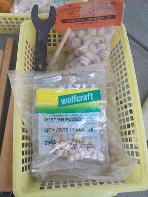 Task self-centering Doweling Jig Assortment of woodworking items and supplies
