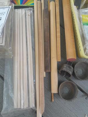 Task self-centering Doweling Jig Assortment of woodworking items and supplies