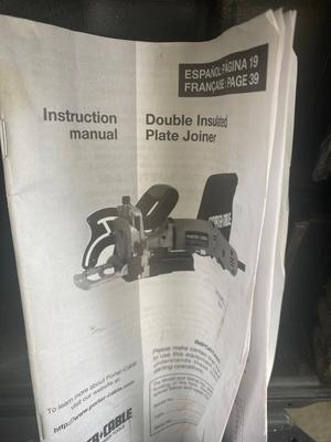 PORTER CABLE DOUBLE INSULATED PLATE JOINER