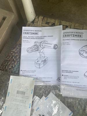 CRAFTSMAN 1/2” 19.2V CORDLESS DRILL/DRIVER AND WORK LIGHT