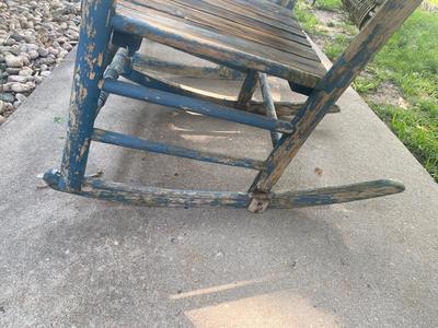 ANTIQUE WICKER AND WOOD ROCKING CHAIRS