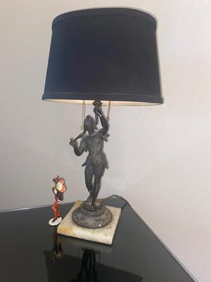 Antique Jester Double Socket Desk Lamp. And a Side Kick