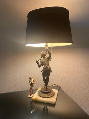 Antique Jester Double Socket Desk Lamp. And a Side Kick