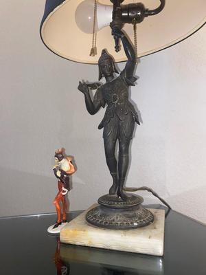 Antique Jester Double Socket Desk Lamp. And a Side Kick