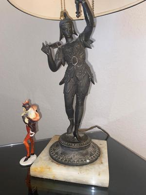 Antique Jester Double Socket Desk Lamp. And a Side Kick