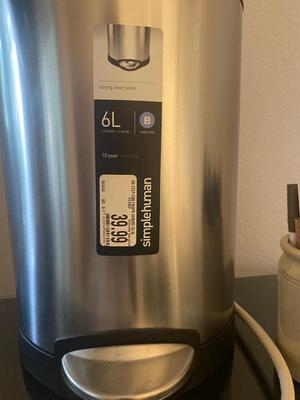 New Simple Human 1.6 Gal Trash Can, Desk Lamp Crock of Writing Instruments, and More