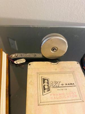 A Different Assortment of Office Needs - rolling cutter - vintage tape measure - and more