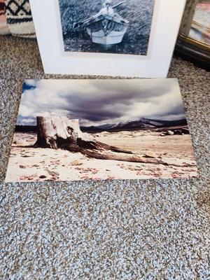 ANTIQUE Mirror, Painting and 2 Photographs