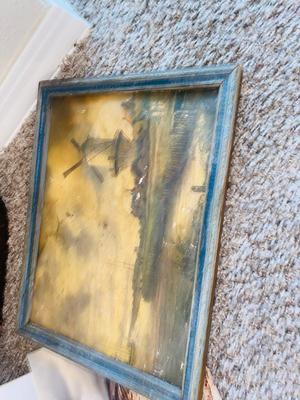 ANTIQUE Mirror, Painting and 2 Photographs