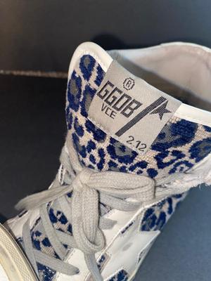 Vintage Golden Goose Women's Super-Star Leopard Print Leather High Top Sneakers