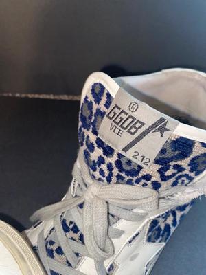 Vintage Golden Goose Women's Super-Star Leopard Print Leather High Top Sneakers