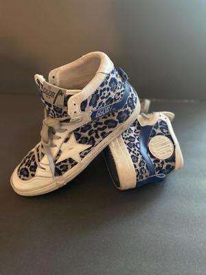 Vintage Golden Goose Women's Super-Star Leopard Print Leather High Top Sneakers