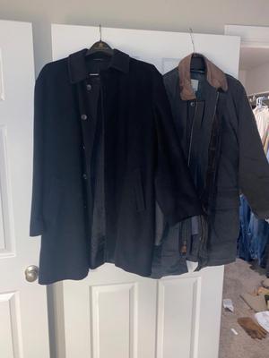 Men’s Alfani Dress Coat and Lands' End Lined Coat 40R