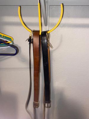 An Assortment of Men’s Belts with belt hook