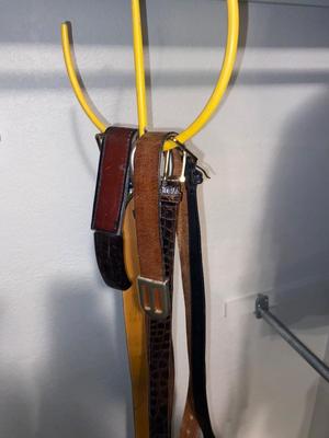 An Assortment of Men’s Belts with belt hook