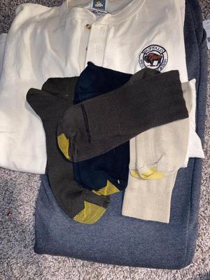 Men’s Shirt, BRAND New Sweatpants and Gold Toe Socks