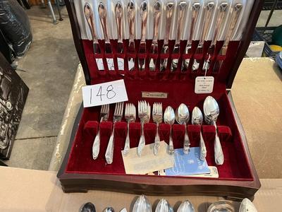 Community Silverplate Flatware Set - Approx 78 Pieces, Two Different Patters Anti-Tarnish Case
