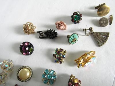 Lot of Vintage Earrings, Singles Only, Read Description
